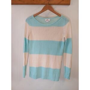 Vineyard Vines Women's Striped Sweater XS Blue White 100% Linen Nautical Preppy